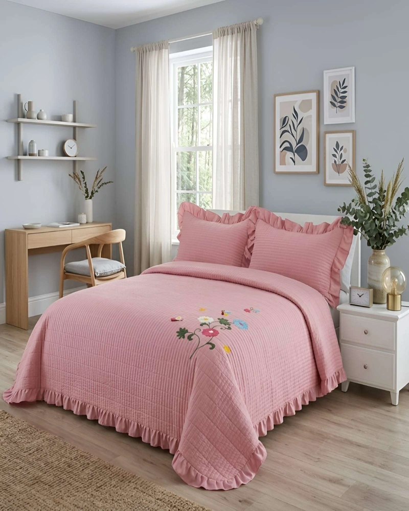 QUILT BORDADO DE 2 PLAZAS CON FRAGANCIA RELAJANTE - 2