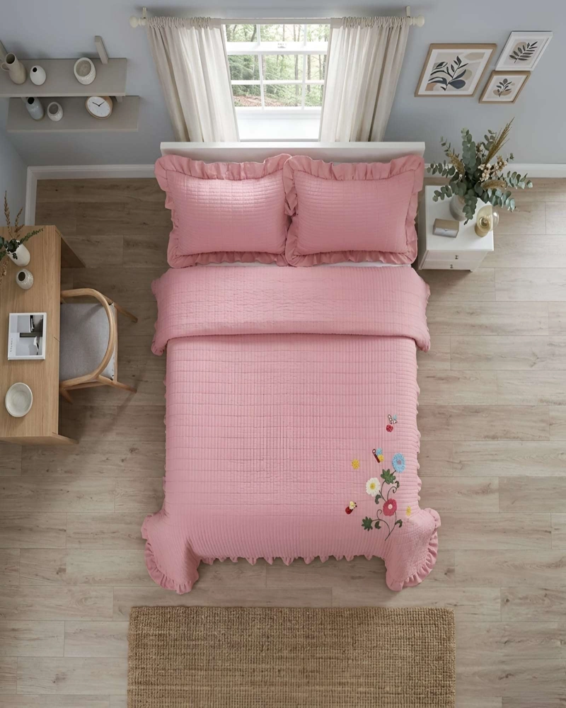 QUILT BORDADO DE 2 PLAZAS CON FRAGANCIA RELAJANTE - 4