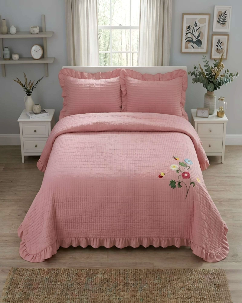 QUILT BORDADO DE 2 PLAZAS CON FRAGANCIA RELAJANTE - 5
