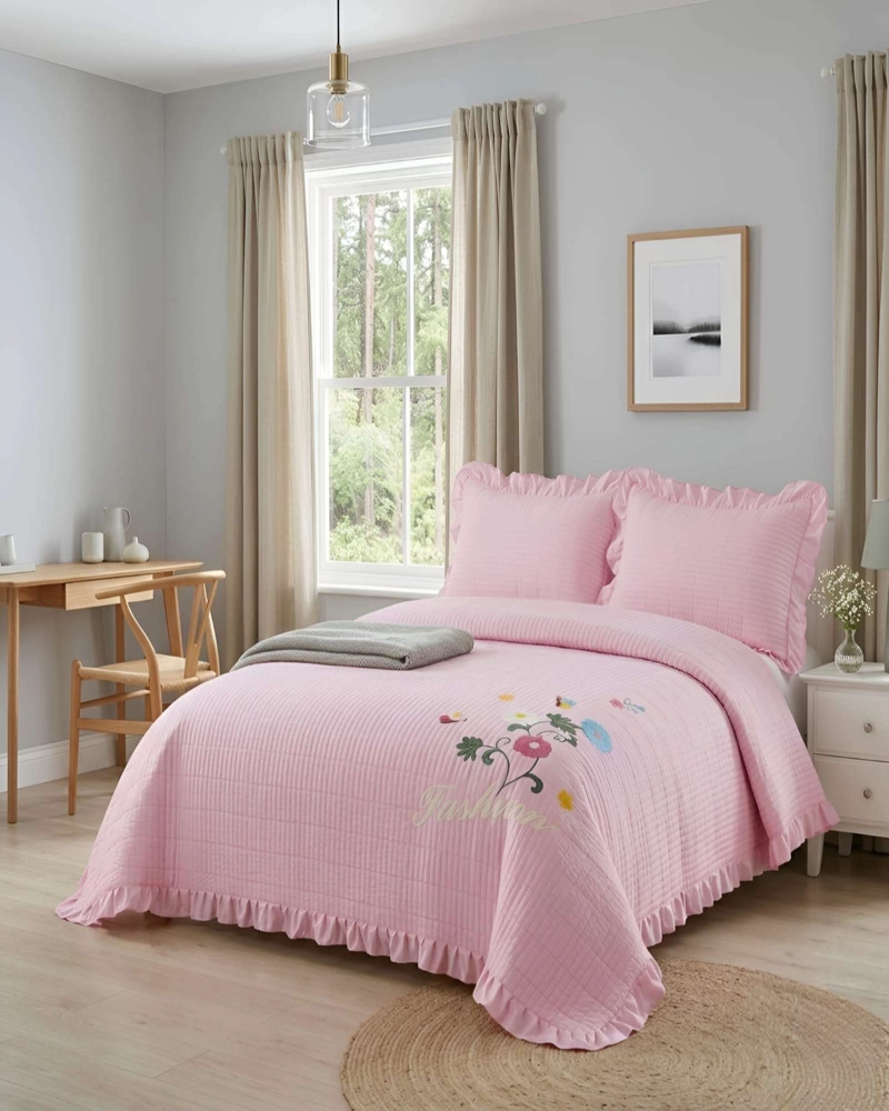 QUILT BORDADO DE 2 PLAZAS CON FRAGANCIA RELAJANTE - 1