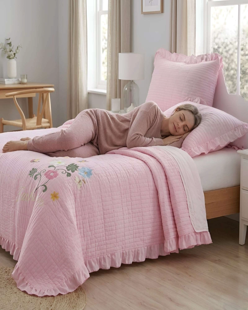 QUILT BORDADO DE 2 PLAZAS CON FRAGANCIA RELAJANTE - 4