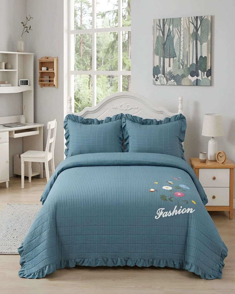 QUILT BORDADO DE 2 PLAZAS CON FRAGANCIA RELAJANTE - 2