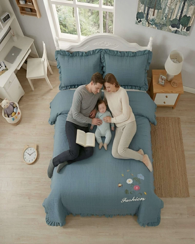 QUILT BORDADO DE 2 PLAZAS CON FRAGANCIA RELAJANTE - 3