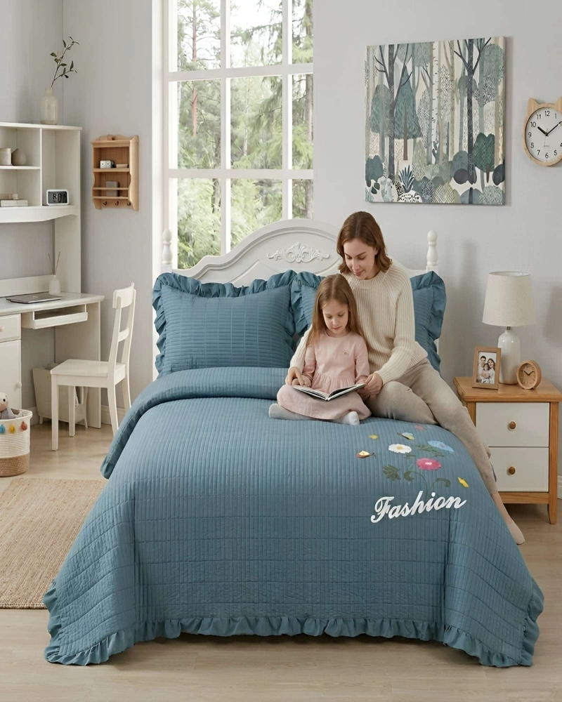 QUILT BORDADO DE 2 PLAZAS CON FRAGANCIA RELAJANTE - 5