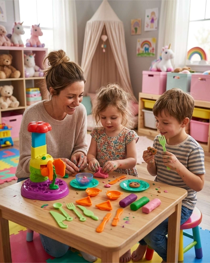 JUGUETE DE MASAS Y MOLDES DE HELADOS JUEGO DIDACTICO KIT - 1
