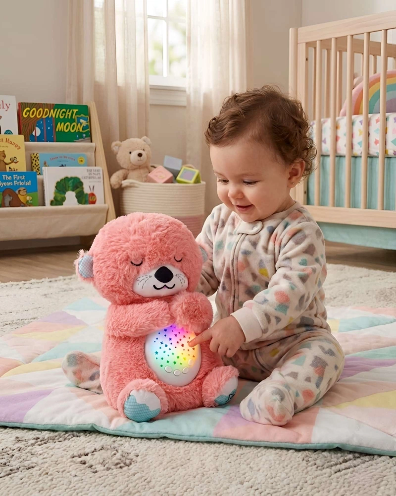PELUCHE DIDACTICO NUTRIA LUMINICA SONIDOS RELAJANTES BEBE - 1