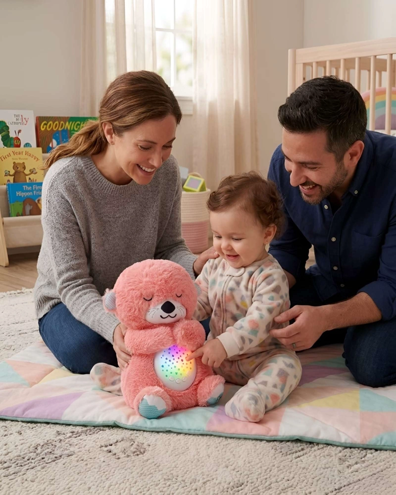 PELUCHE DIDACTICO NUTRIA LUMINICA SONIDOS RELAJANTES BEBE - 2
