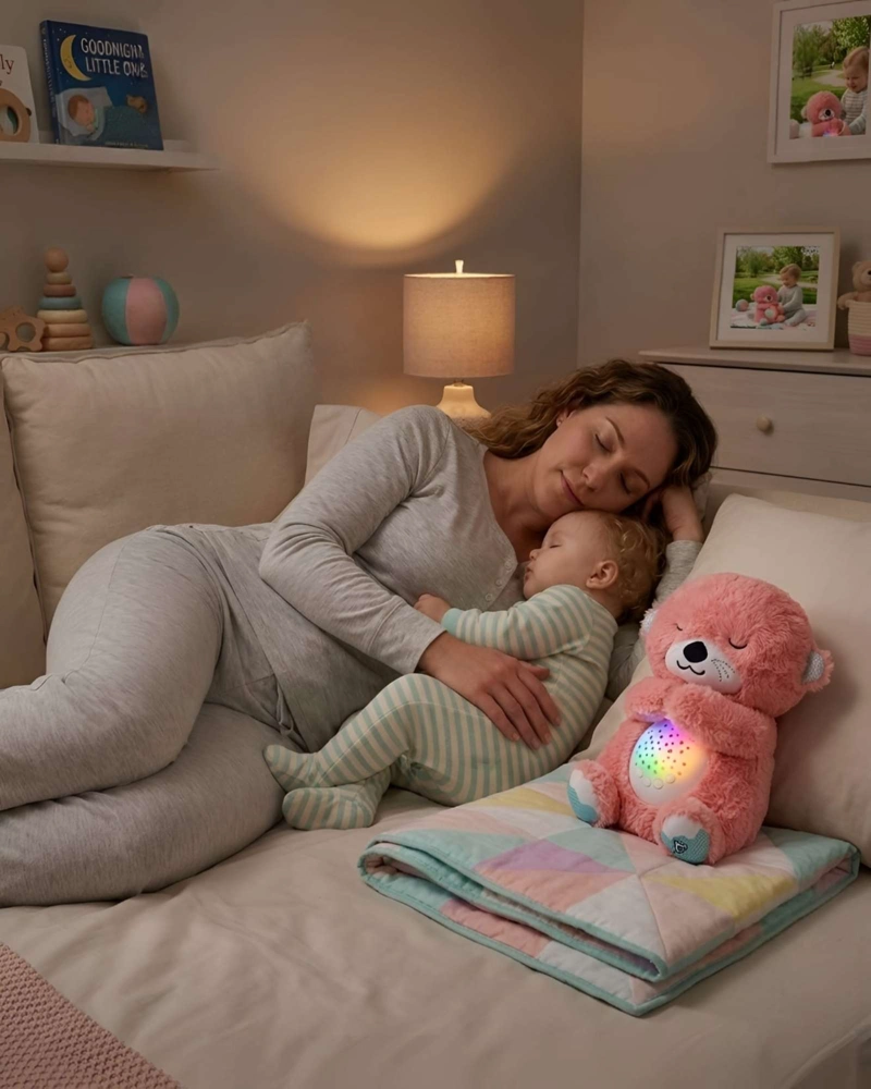 PELUCHE DIDACTICO NUTRIA LUMINICA SONIDOS RELAJANTES BEBE - 3