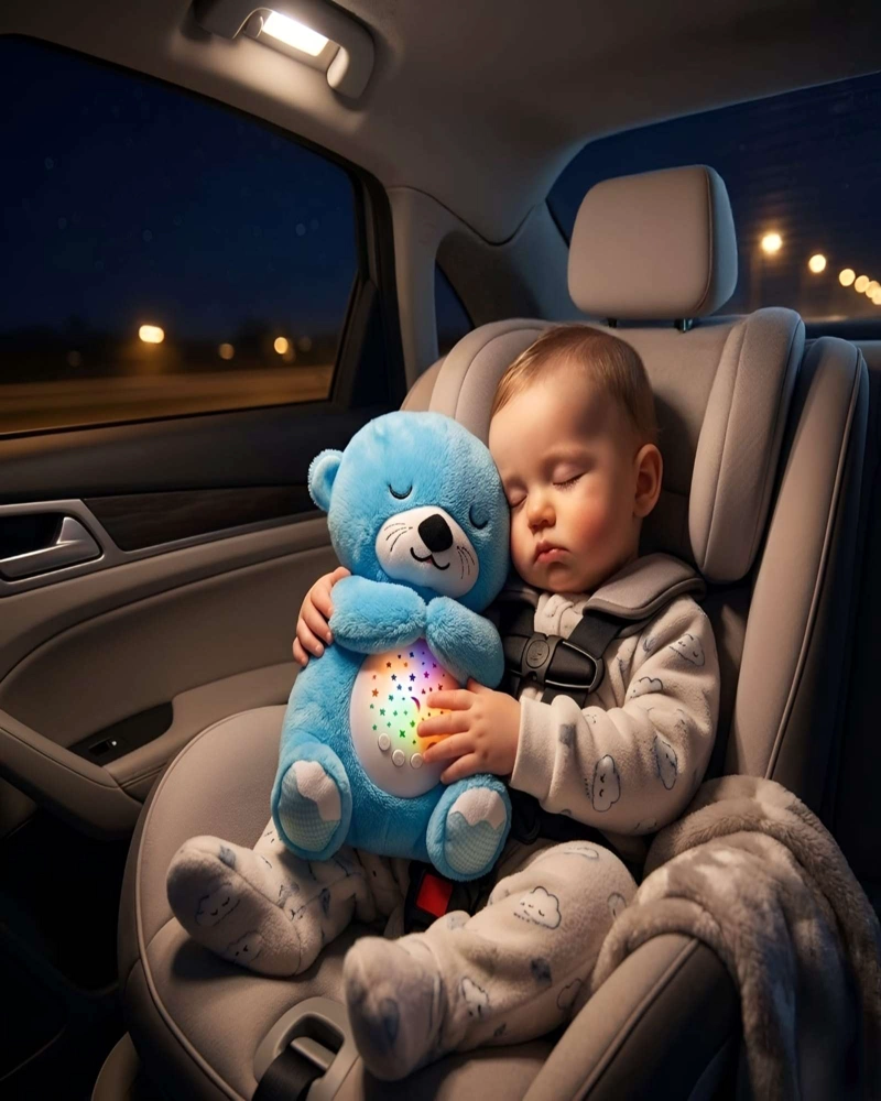 PELUCHE DIDACTICO NUTRIA LUMINICA SONIDOS RELAJANTES BEBE - 2