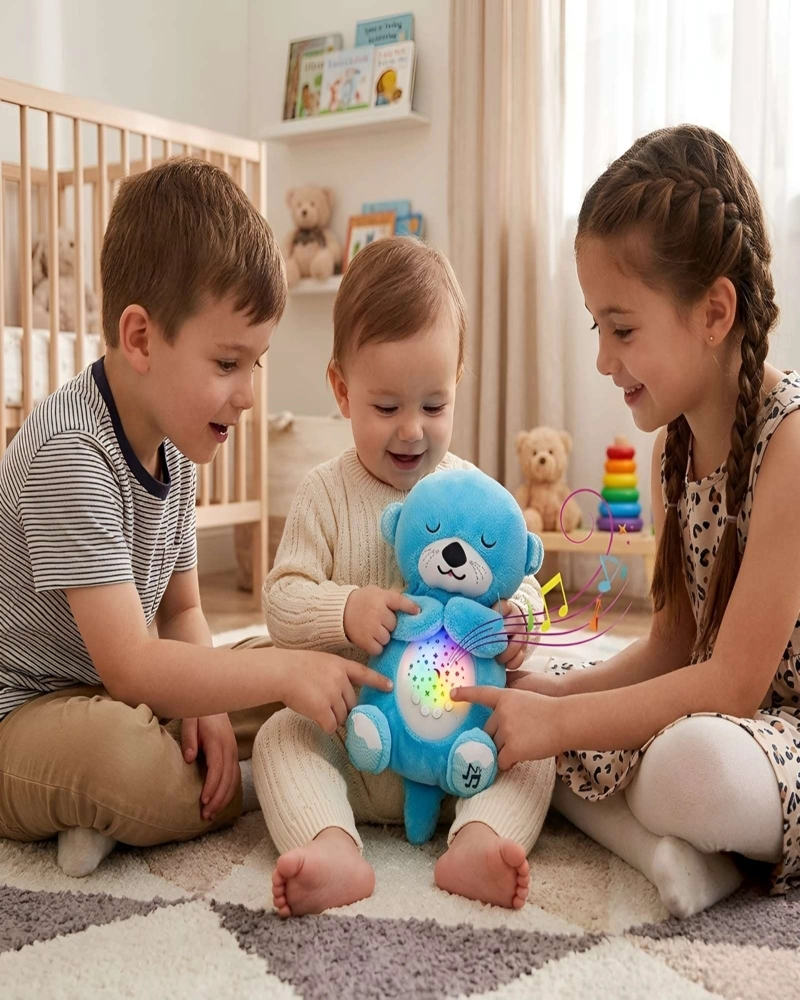 PELUCHE DIDACTICO NUTRIA LUMINICA SONIDOS RELAJANTES BEBE - 5