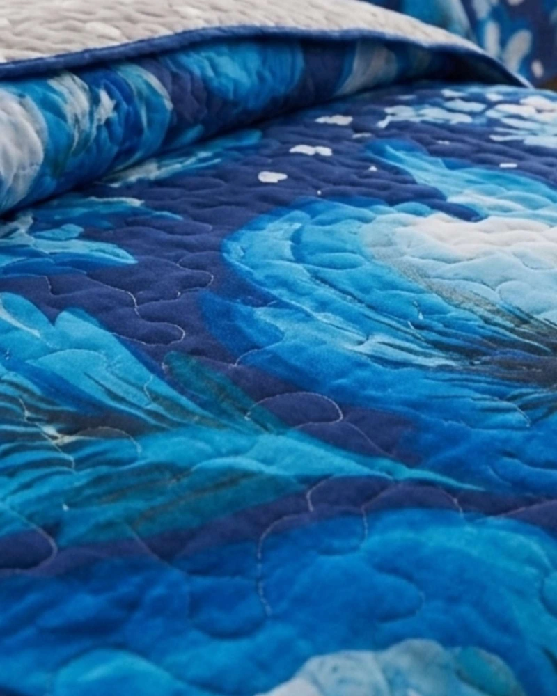 JUEGO DE CUBRECAMA QUILT 2 PLAZAS CON SABANAS DE VERANO 5 PZS - 5