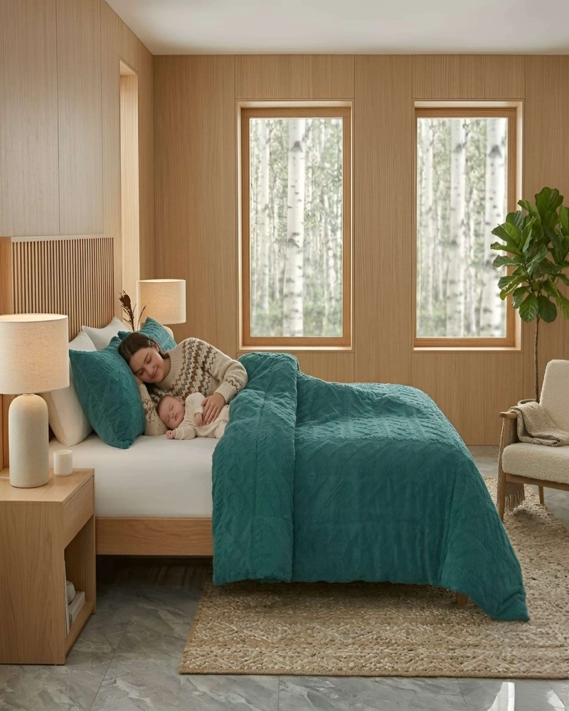CUBRECAMA 2 PLAZAS CON RELIEVE COBERTOR ELEGANTE SUAVE - 3