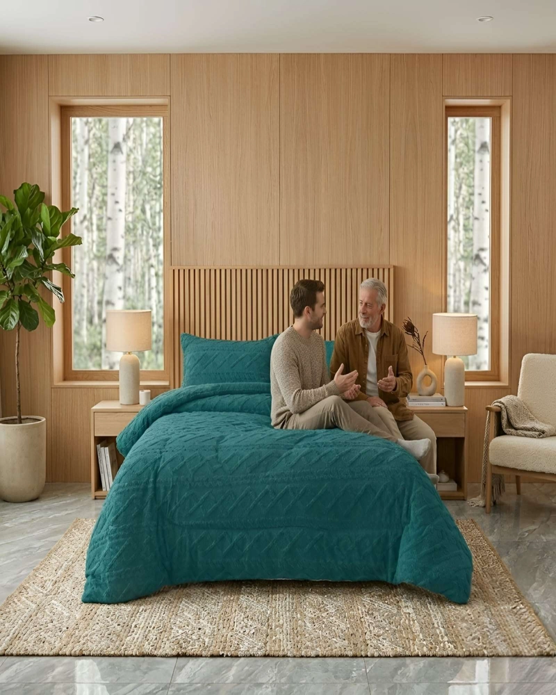 CUBRECAMA 2 PLAZAS CON RELIEVE COBERTOR ELEGANTE SUAVE - 4