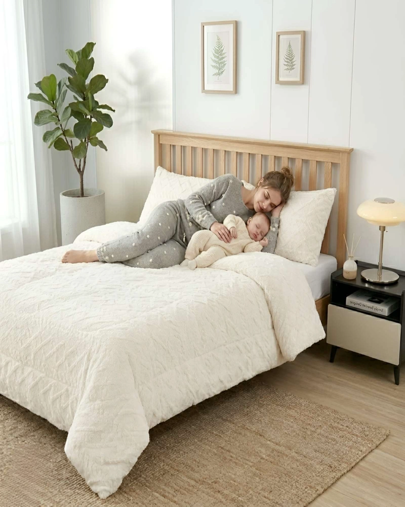 CUBRECAMA 2 PLAZAS CON RELIEVE COBERTOR ELEGANTE SUAVE - 5