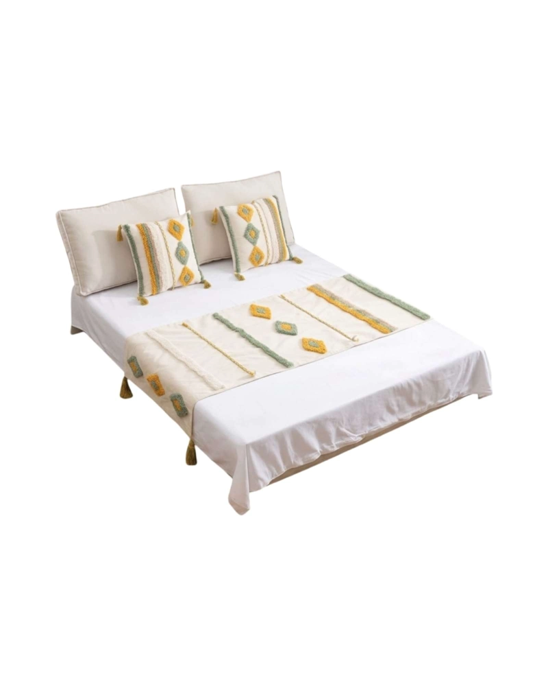 PIECERA DE CAMA MANTA TEJIDA DECORATIVA BOHO - 6