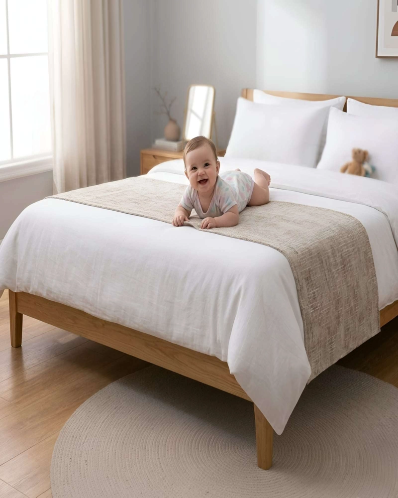 PIECERA CAMA CHENILLE CRUZADA DECORATIVA - 3