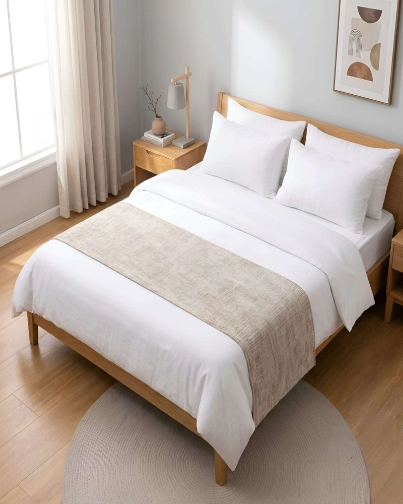 PIECERA CAMA CHENILLE CRUZADA DECORATIVA - 5