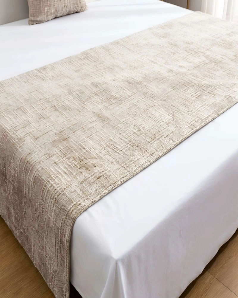 PIECERA CAMA CHENILLE CRUZADA DECORATIVA - 6