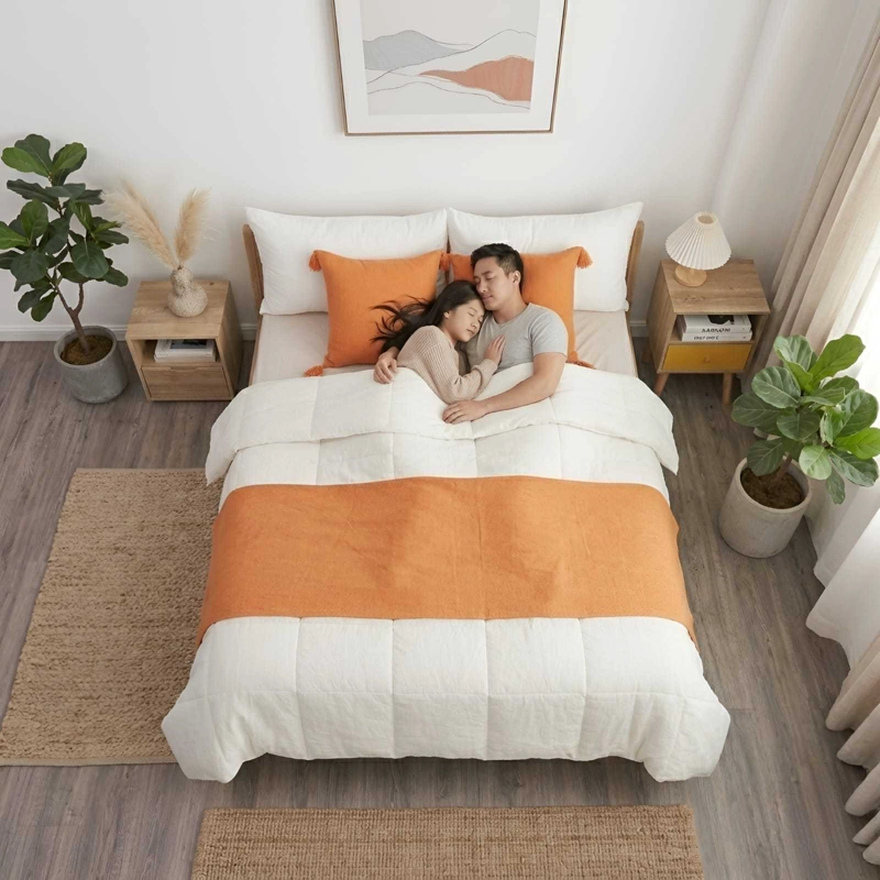 PIECERA DE CAMA DISEÑO LINO CON BORLAS - 3