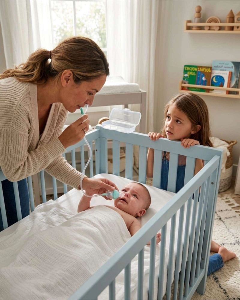 ASPIRADOR NASAL DE SILICONA CON SUCCION MANUAL Y LIMPIADOR - 5