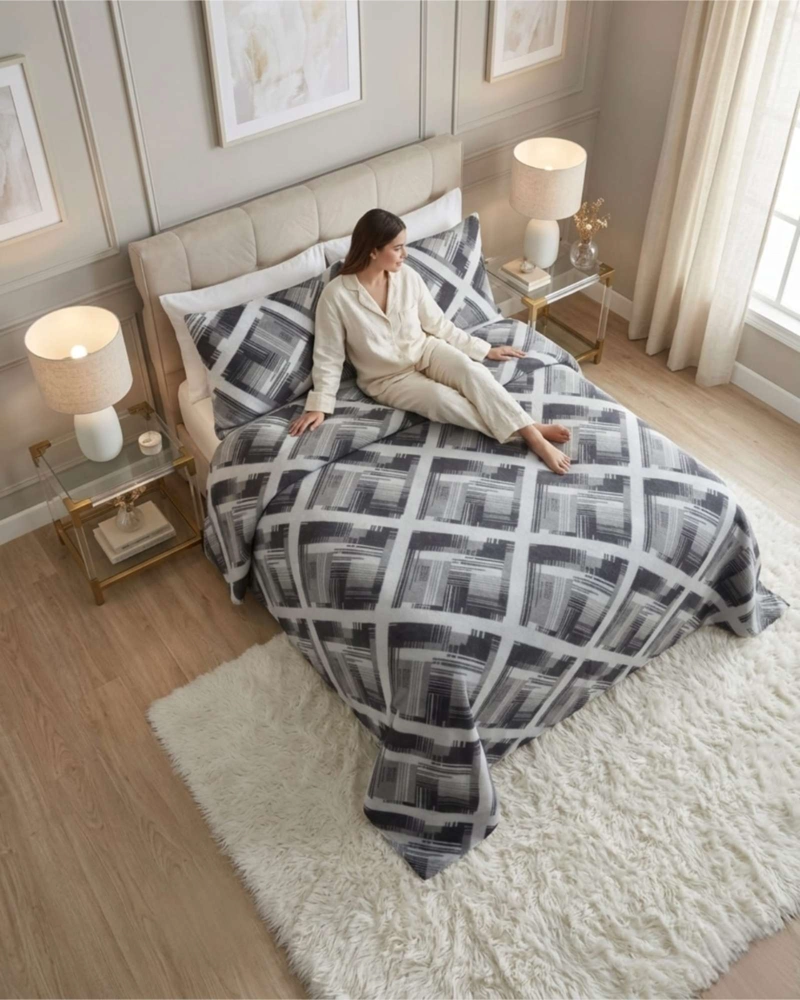 JUEGO DE CUBRECAMA SHERPA CALIDEZ SUPERIOR CON SABANAS 2 PLAZAS - 2