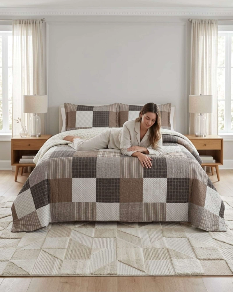 JUEGO DE CUBRECAMA SHERPA CALIDEZ SUPERIOR CON SABANAS 2 PLAZAS - 4