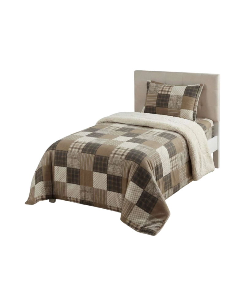JUEGO DE CUBRECAMA SHERPA CALIDEZ SUPERIOR CON SABANAS PLAZA Y MEDIA - 6
