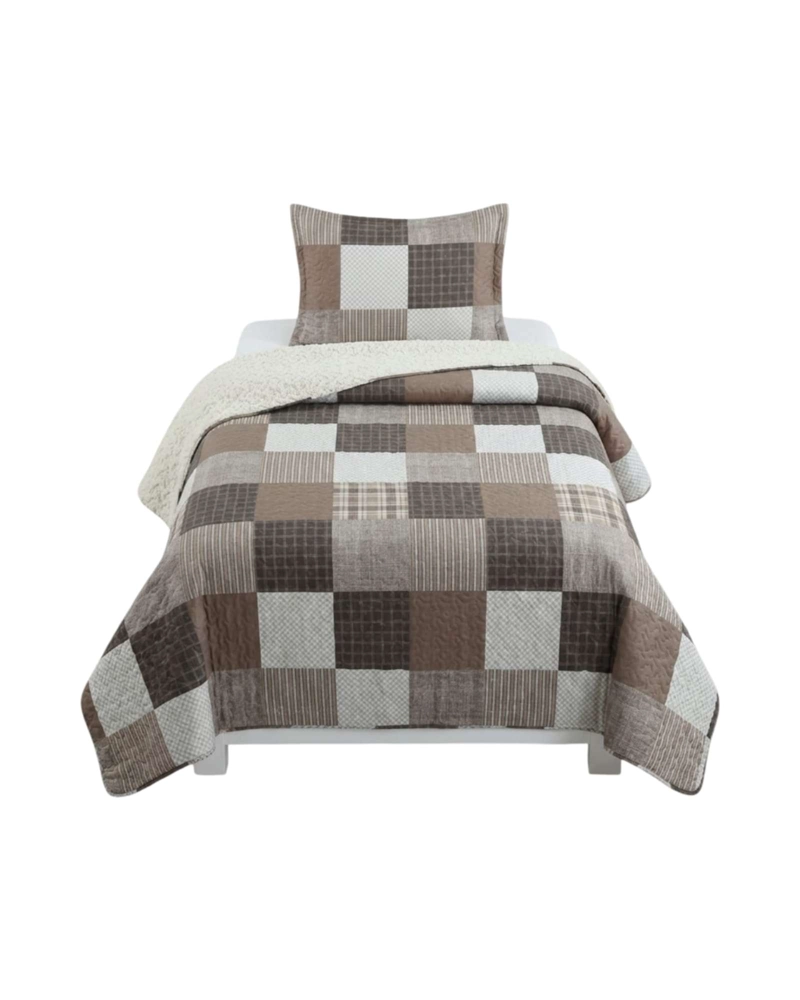 JUEGO DE CUBRECAMA SHERPA CALIDEZ SUPERIOR CON SABANAS PLAZA Y MEDIA - 6