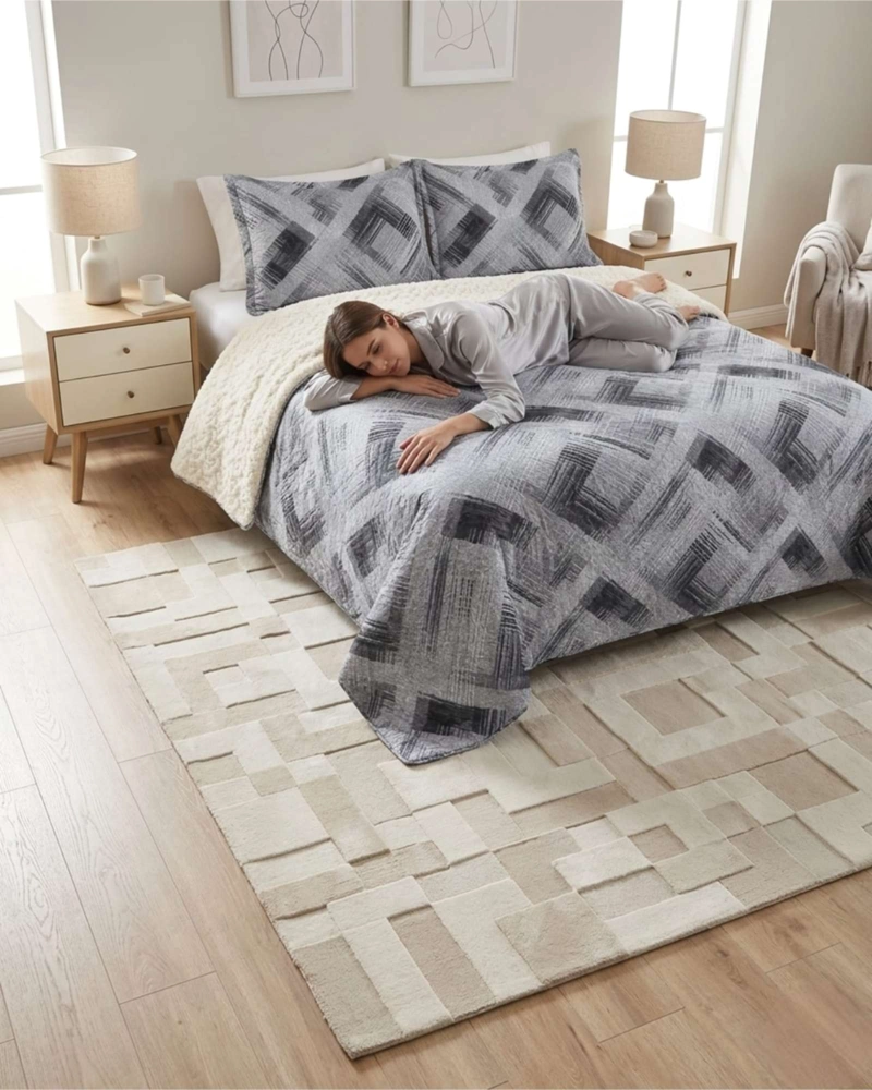 JUEGO DE CUBRECAMA SHERPA CALIDEZ SUPERIOR CON SABANAS 2 PLAZAS - 3