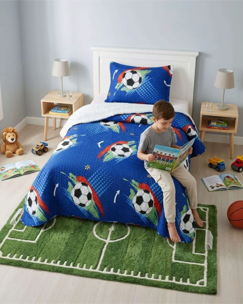 JUEGO DE CUBRECAMA SHERPA CALIDEZ SUPERIOR CON SABANAS PLAZA Y MEDIA - 1