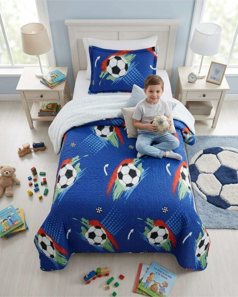 JUEGO DE CUBRECAMA SHERPA CALIDEZ SUPERIOR CON SABANAS PLAZA Y MEDIA - 5