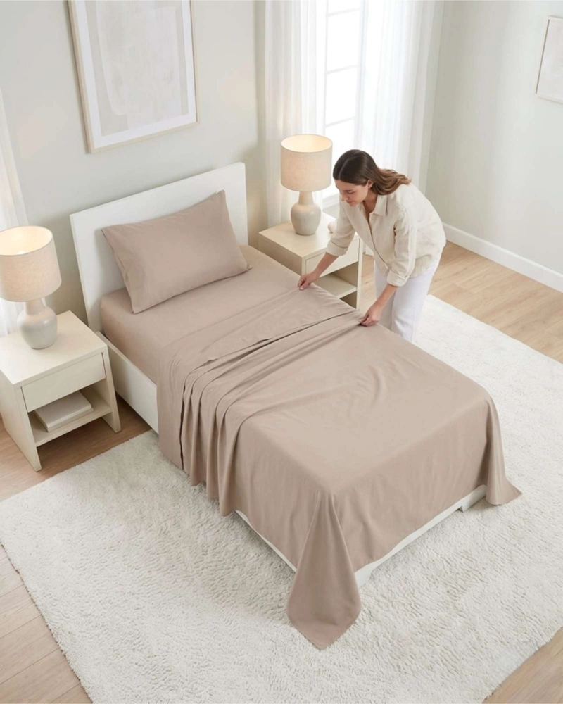PACK SABANAS PLAZA Y MEDIA CON ALMOHADA ESPONJOSA 4 PIEZAS - 2