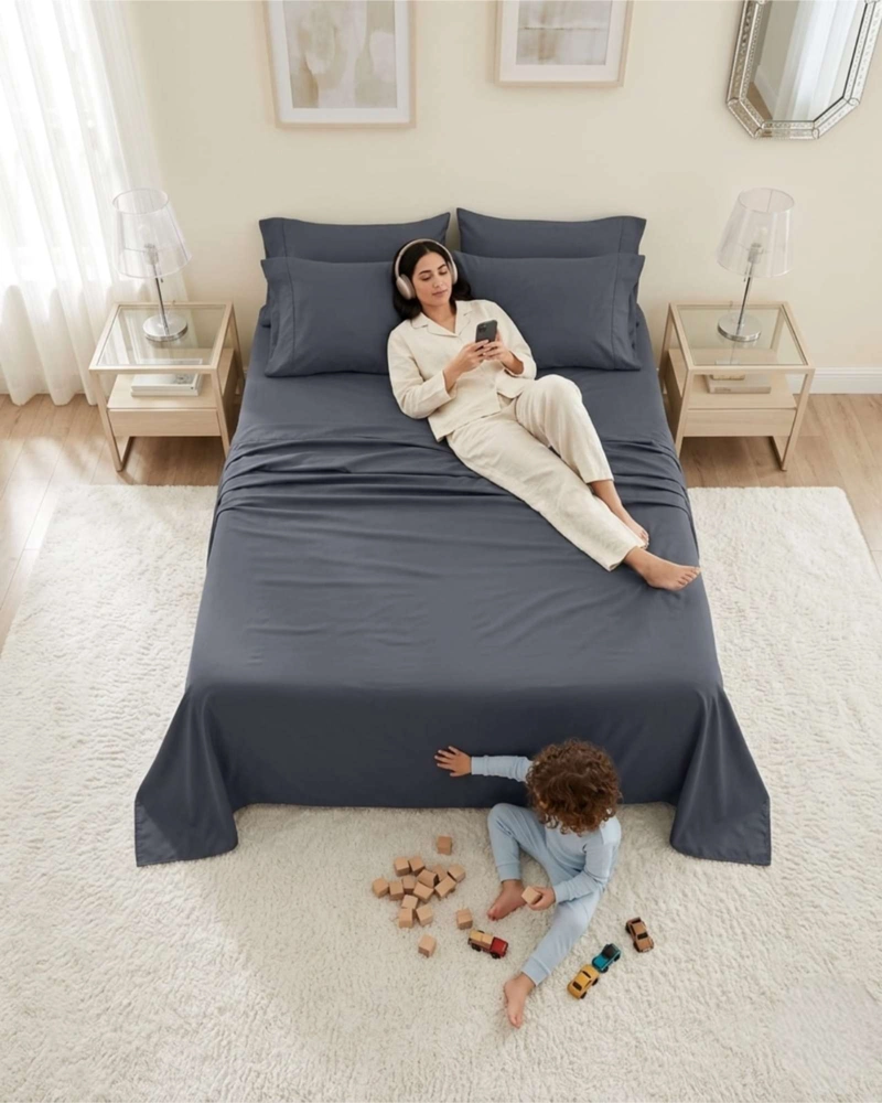 SET SABANAS PLAZA KING MAS 2 ALMOHADAS MULLIDAS 6 PIEZAS - 1