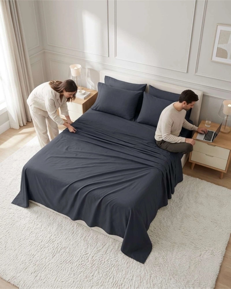 SET SABANAS PLAZA KING MAS 2 ALMOHADAS MULLIDAS 6 PIEZAS - 3