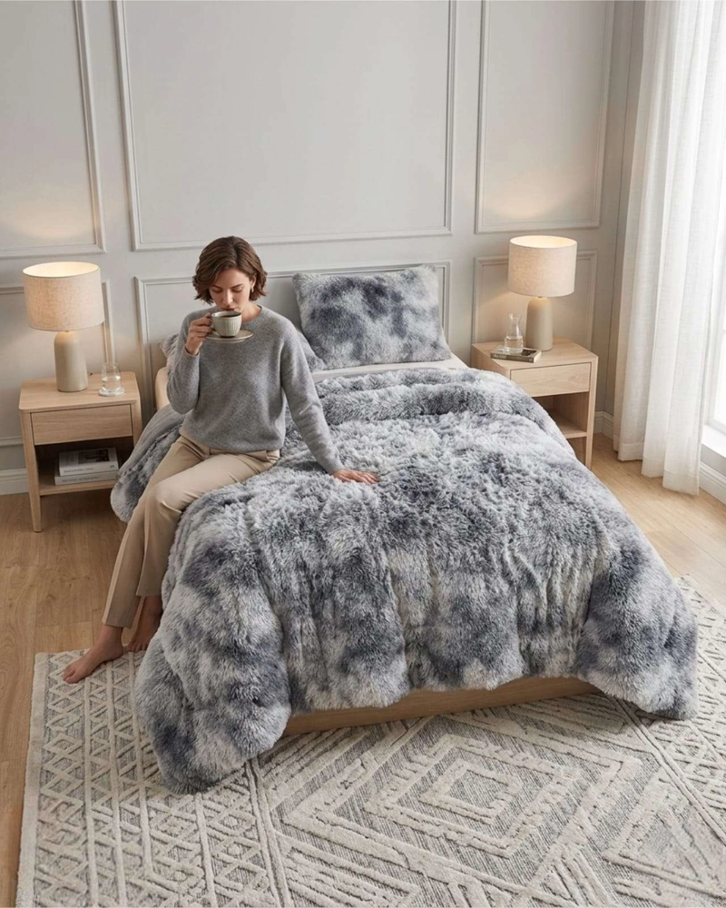 CUBRE-CAMA TE RMICO SHAGGY – DISEÑO SUAVE PARA PLAZA Y MEDIA - 3