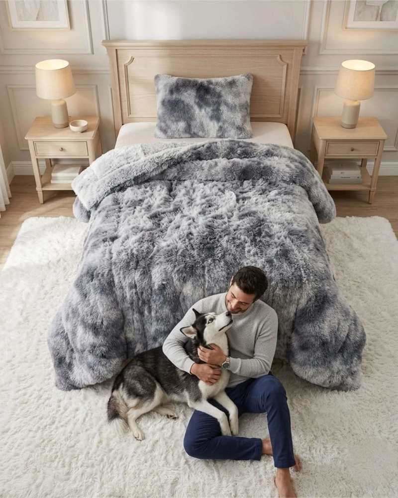 CUBRE-CAMA TE RMICO SHAGGY – DISEÑO SUAVE PARA PLAZA Y MEDIA - 4
