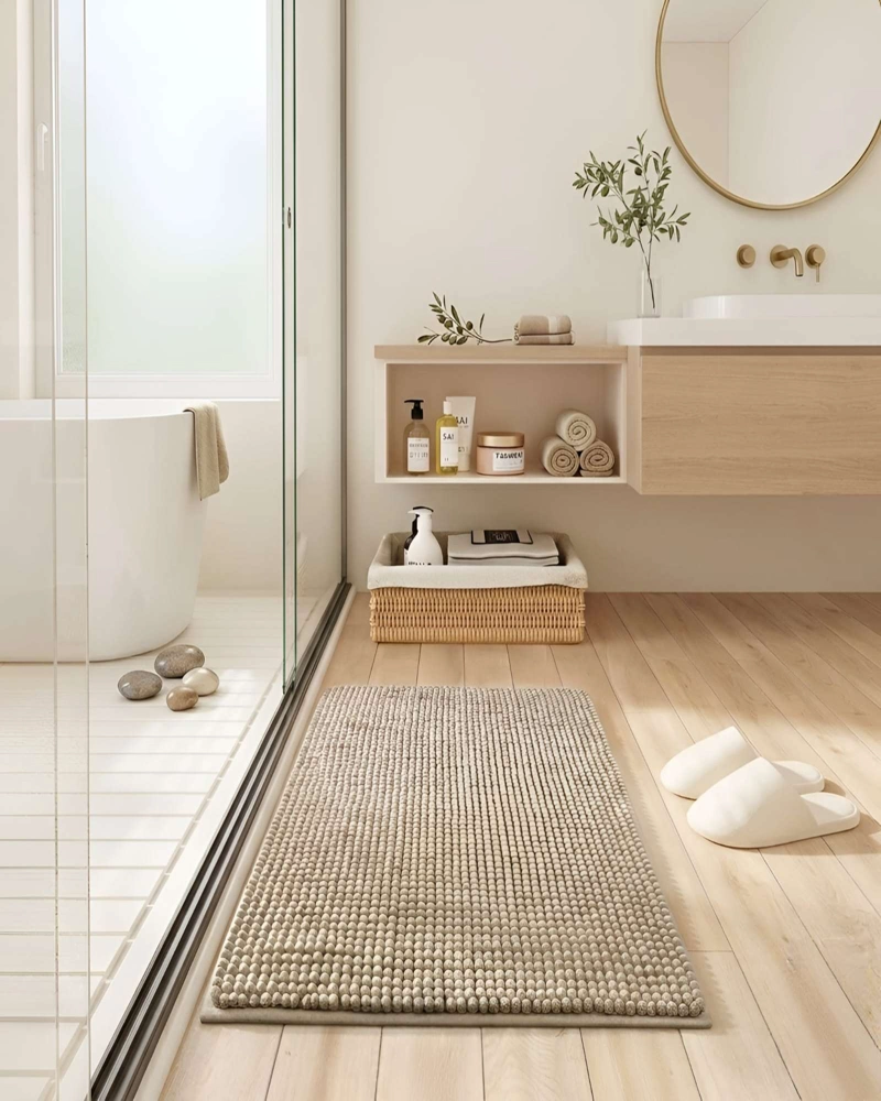 ALFOMBRA BAÑO DISEÑO NORDICO ANTIDESLIZANTE 40X60CM - 1