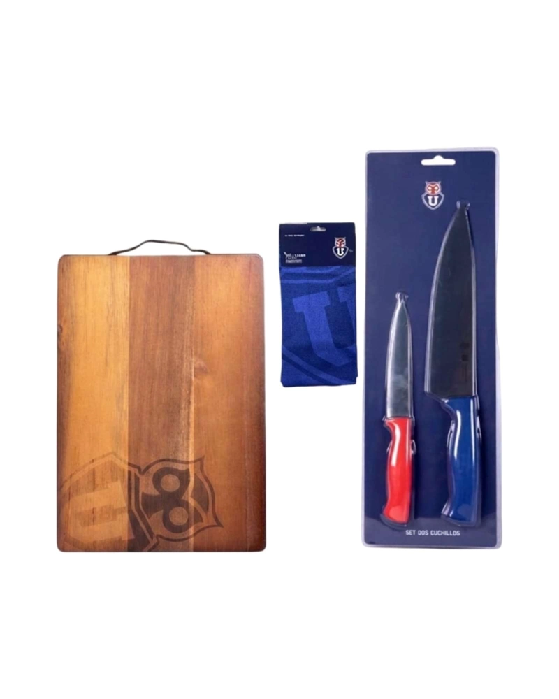 SET DE COCINA ASADOR TABLA DE MADERA Y CUCHILLOS PARA HOMBRE - 3