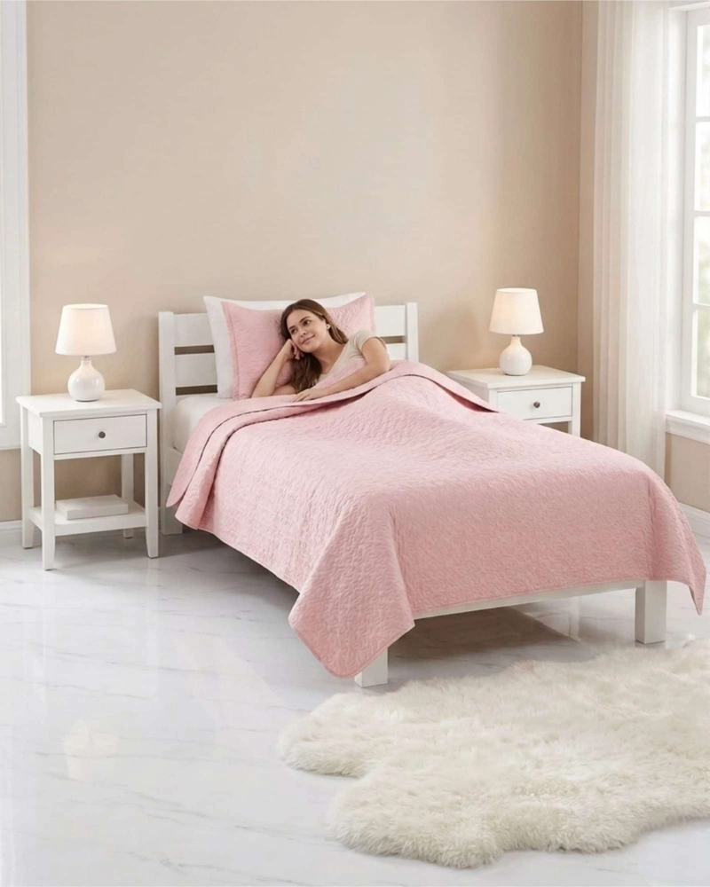 CUBRECAMA QUILT VERANO PLAZA Y MEDIA SUAVE FRESCO CON FUNDA - 1