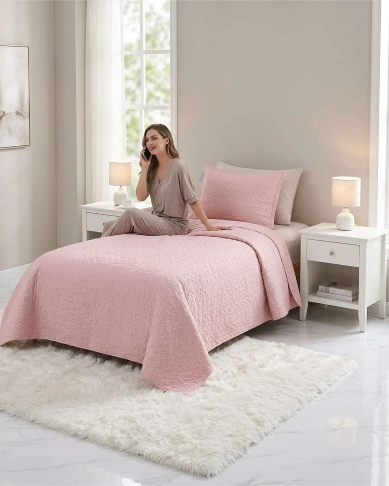 CUBRECAMA QUILT VERANO PLAZA Y MEDIA SUAVE FRESCO CON FUNDA - 3