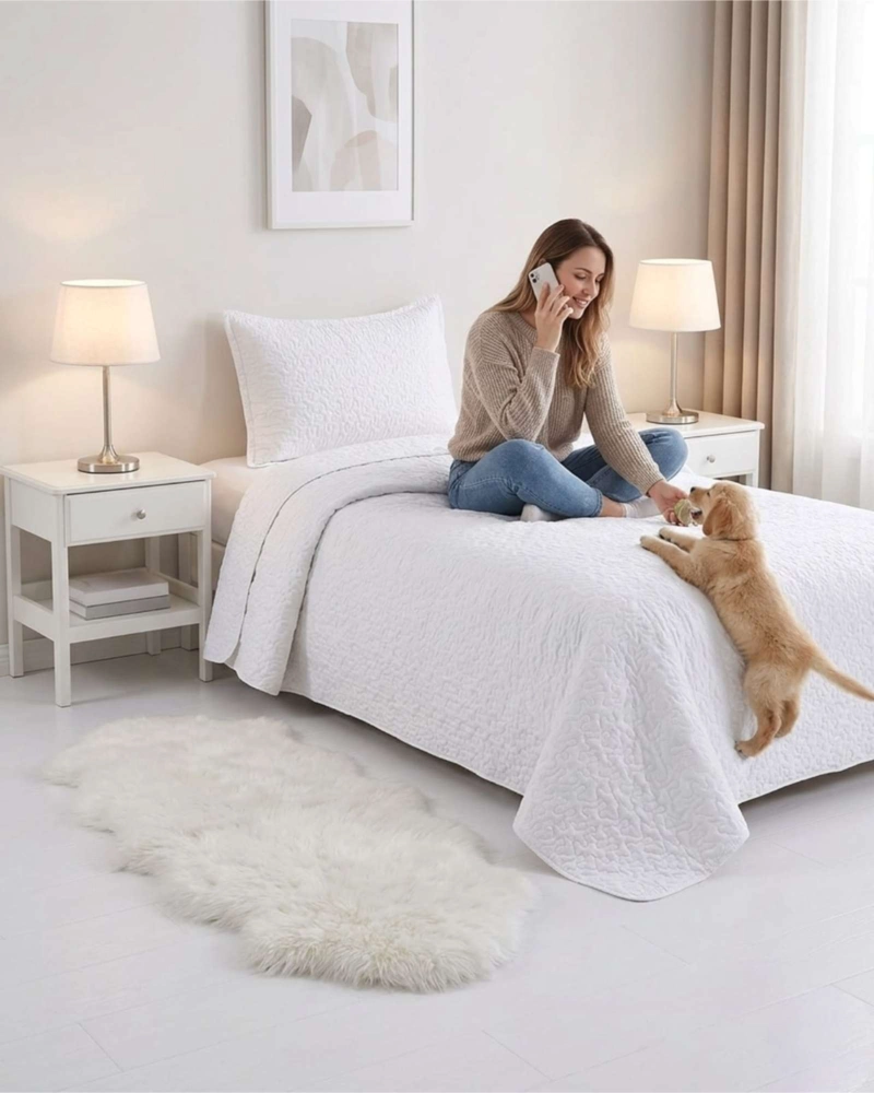 CUBRECAMA QUILT VERANO PLAZA Y MEDIA SUAVE FRESCO CON FUNDA - 2