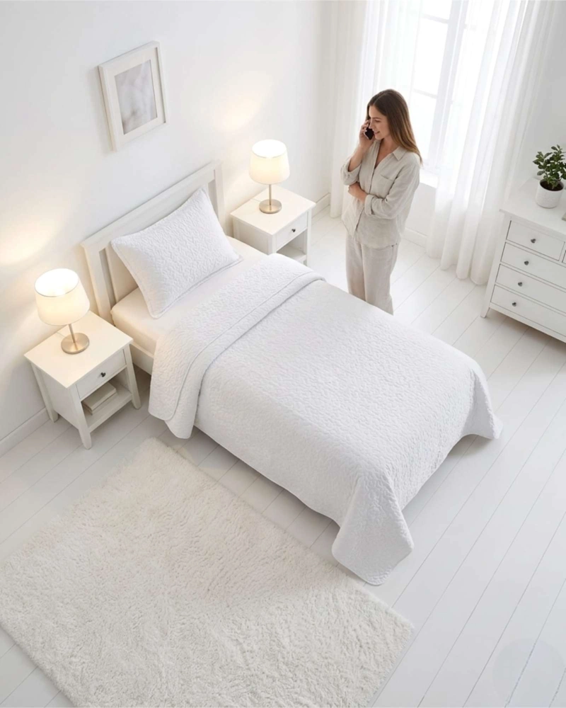 CUBRECAMA QUILT VERANO PLAZA Y MEDIA SUAVE FRESCO CON FUNDA - 4