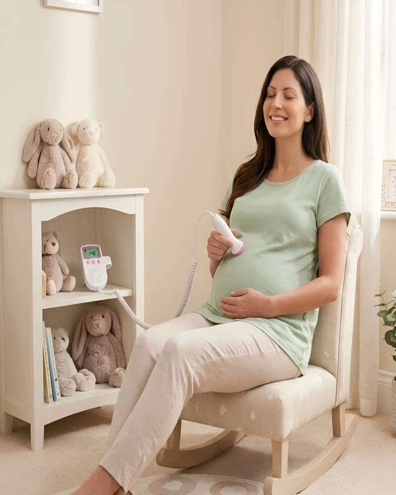 MONITOR FETAL PORTATIL - DOPPLER PARA ESCUCHAR AL BEBE  EN CASA - 1