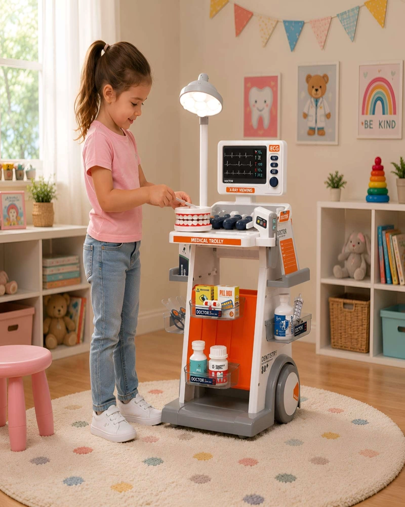 SET DE DOCTOR Y DENTISTA INFANTIL CON CARRO 30 PIEZAS - 1