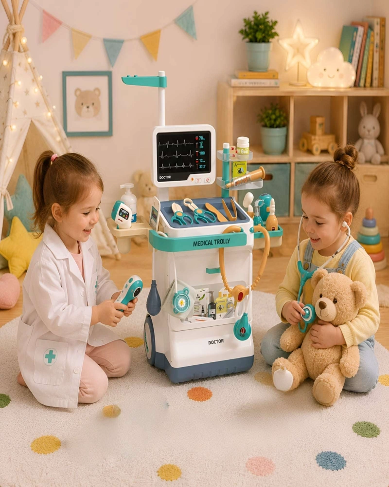 CARRO DE DOCTOR JUGUETE INFANTIL CON ELECTROCARDIOGRAMA Y ACCESORIOS - 5