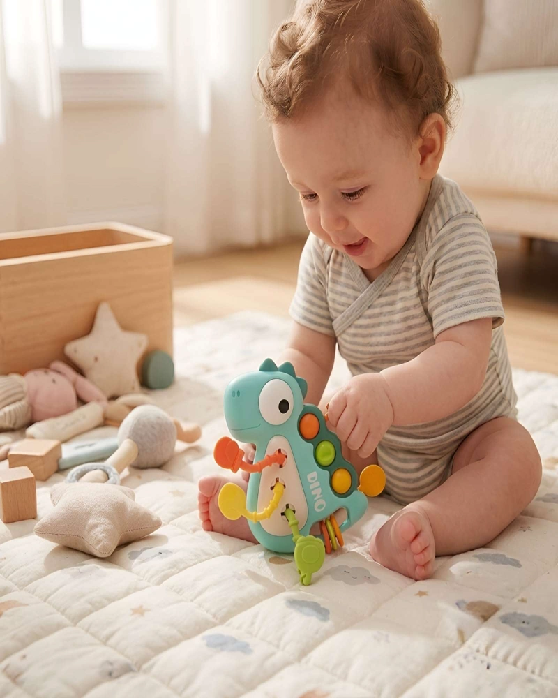 MORDEDOR DIDACTICO DINOSAURIO PARA BEBE S CON TEXTURAS - 1