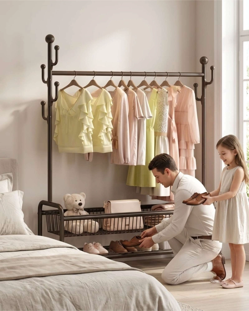 PERCHERO ORGANIZADOR DE ROPA CON RUEDAS MODELO CACTUS - 5