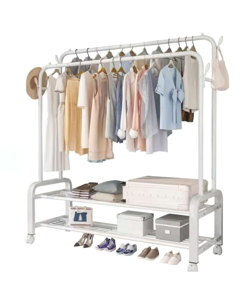 ORGANIZADOR DE ROPA PERCHERO DOBLE CON RUEDAS - 6