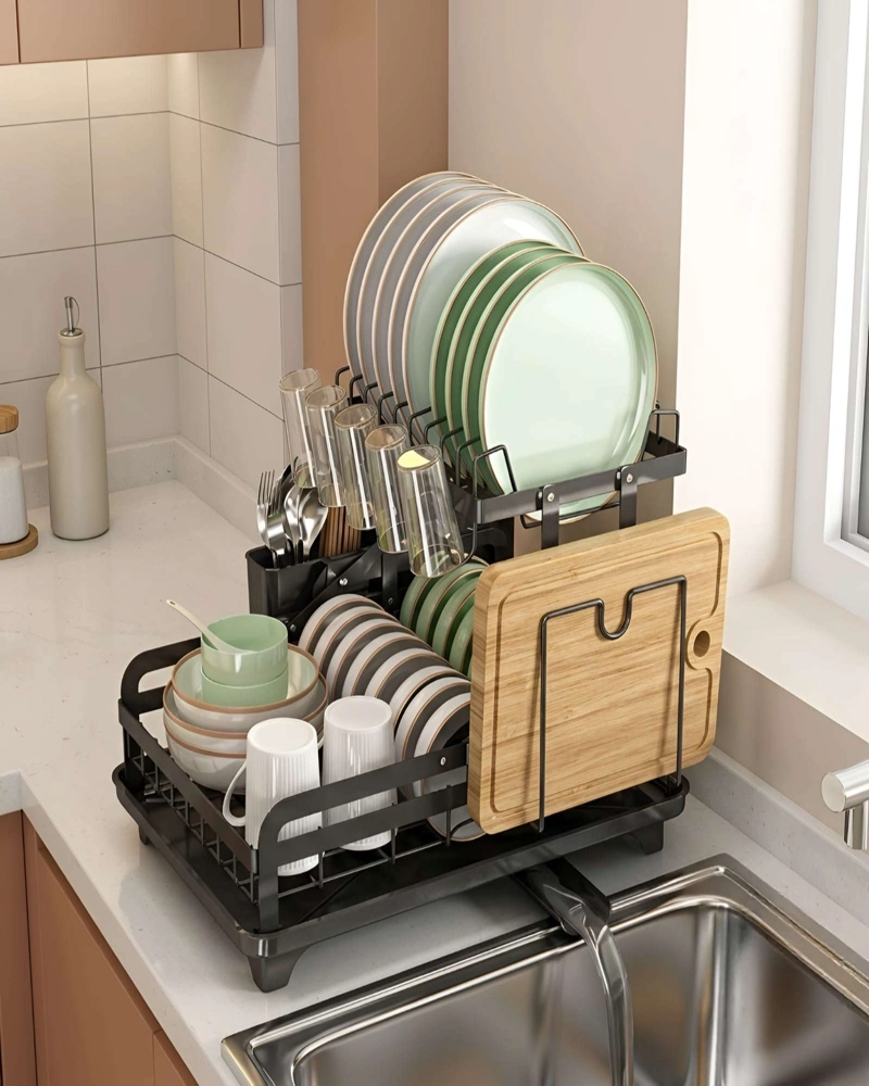 ESCURRIDOR DE PLATOS DE 2 NIVELES ORGANIZACION INTELIGENTE PARA TU COCINA - 2