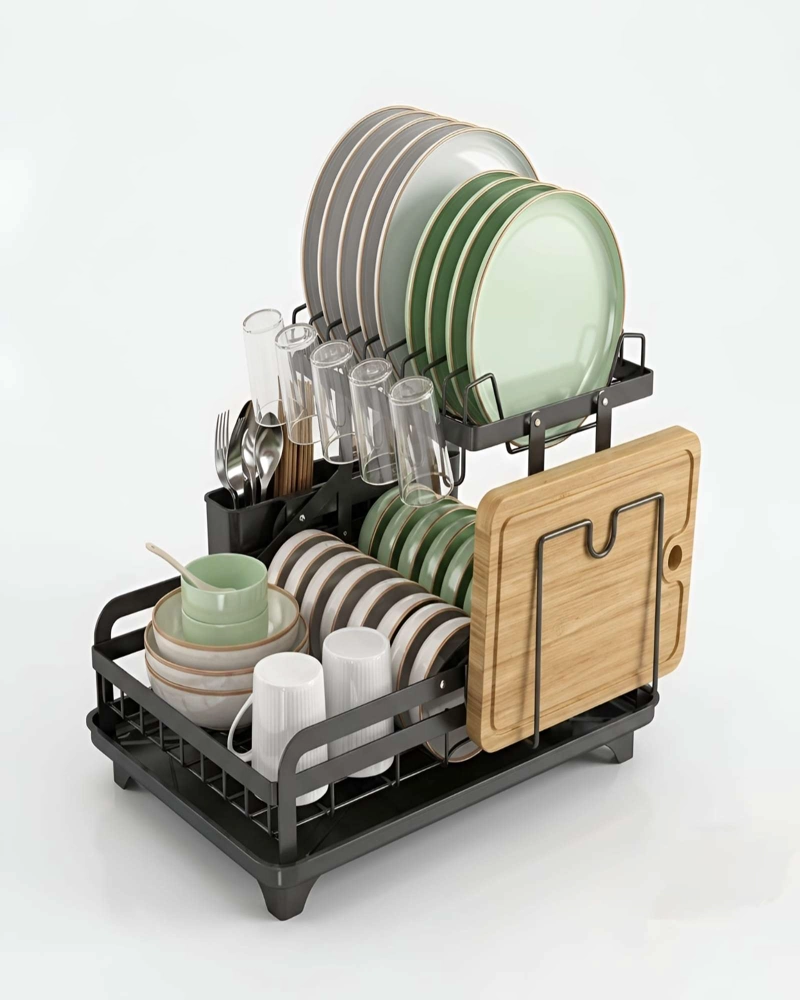 ESCURRIDOR DE PLATOS DE 2 NIVELES ORGANIZACION INTELIGENTE PARA TU COCINA - 6